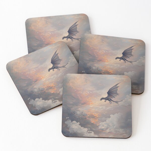 Item preview, Dragon sunset fantasy print  designed and sold by inkdrinkingdove.