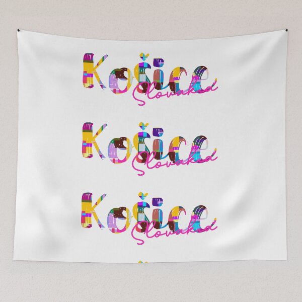 Item preview, Košice, Slovakia, Vibrant Abstract City Typography Art designed and sold by Wanderful-roads.