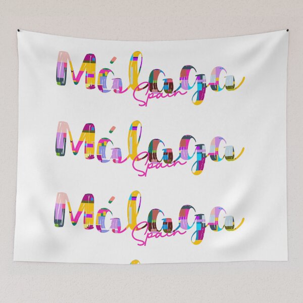 Item preview, Málaga, Spain, Vibrant Abstract City Typography Art designed and sold by Wanderful-roads.