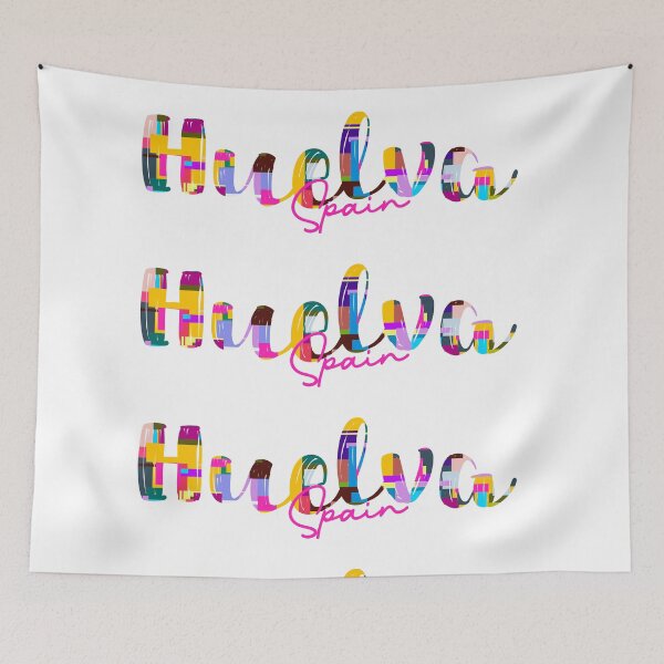 Item preview, Huelva, Spain, Vibrant Abstract City Typography Art designed and sold by Wanderful-roads.
