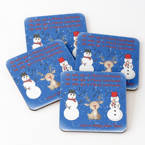 Item preview, Singing Reindeer & Snowmen – Merry Christmas & Happy New Year designed and sold by Dotadoari.