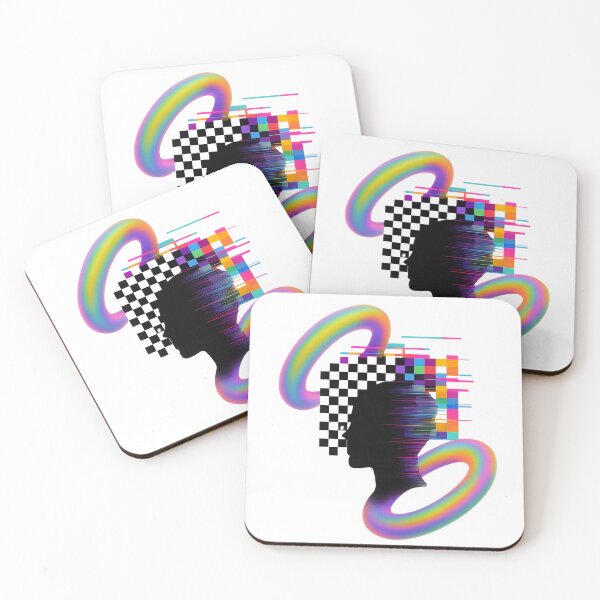 Item preview, Glitch Mindscape – Retro Futurist Silhouette Art designed and sold by MaryvonLogg.