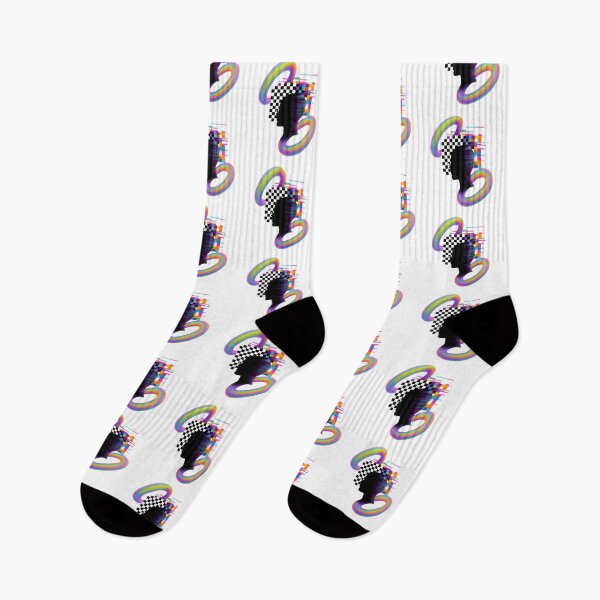 Item preview, Glitch Mindscape – Retro Futurist Silhouette Art designed and sold by MaryvonLogg.