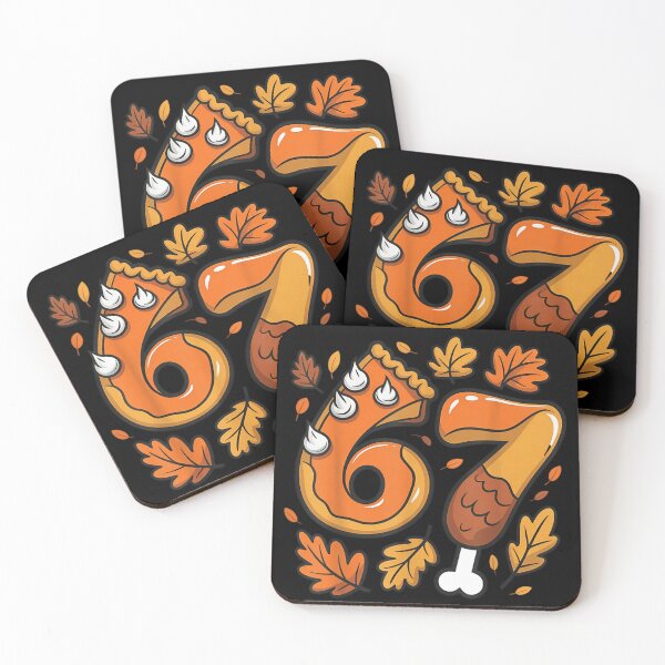 Item preview, Cartoon Pie and Drumstick Six Seven Number Autumn Thanksgiving Food Art designed and sold by WilliaMaler.
