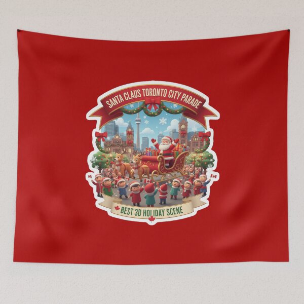 Item preview, Santa Claus Toronto City Parade – Best 3D Holiday Scene Label ,  designed and sold by PaintMeWorld.