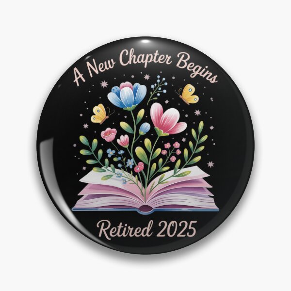 Item preview, floral book a new chapter begins retired retirement teacher  designed and sold by RuthGAArt.