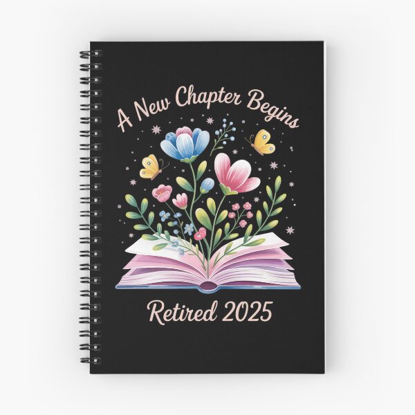 Item preview, floral book a new chapter begins retired retirement teacher  designed and sold by RuthGAArt.