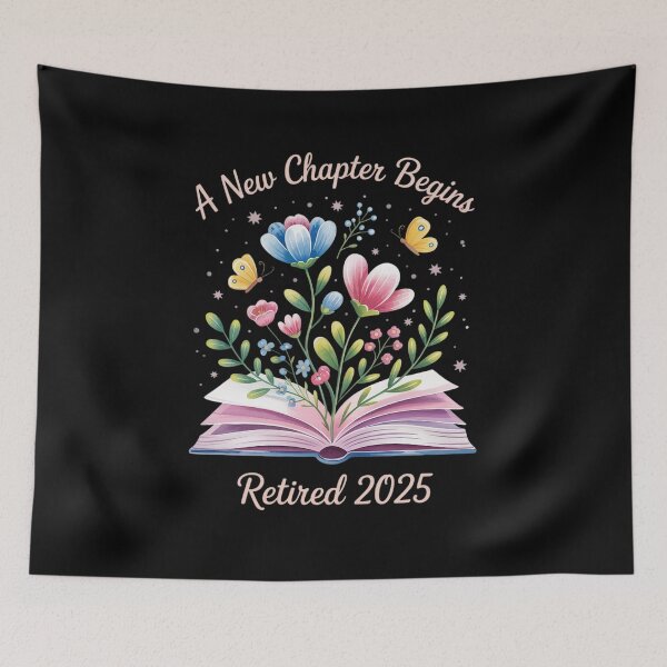 Item preview, floral book a new chapter begins retired retirement teacher  designed and sold by RuthGAArt.