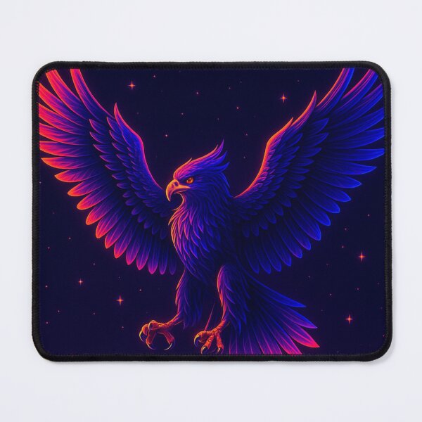 Item preview, Neon Eagle Wings – Vaporwave Cyber Bird Art designed and sold by GolabMagic.