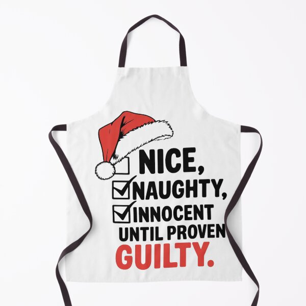 Item preview, Innocent Until Proven Guilty Funny Christmas Shirt | Naughty or Nice Santa Hat Tee designed and sold by Printsouf.