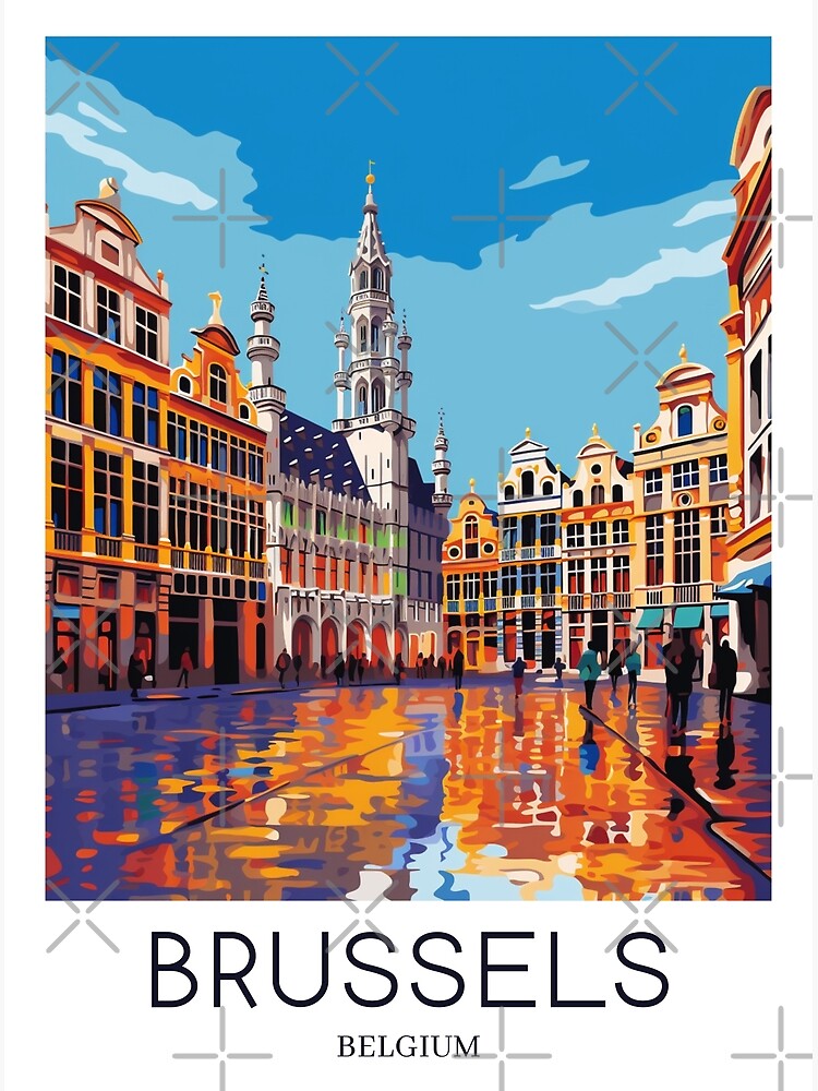 A Pop Art Travel Print of Brussels - Belgium