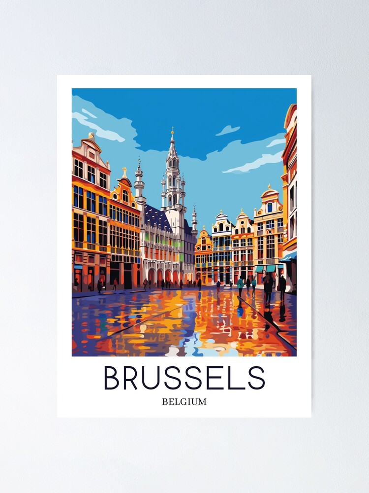 A Pop Art Travel Print of Brussels - Belgium