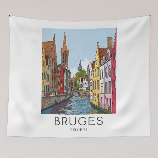 Item preview, A Pop Art Travel Print of Bruges - Belgium  designed and sold by StudioRedKoala.