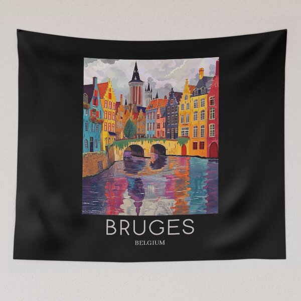 Item preview, A Pop Art Travel Print of Bruges - Belgium  designed and sold by StudioRedKoala.