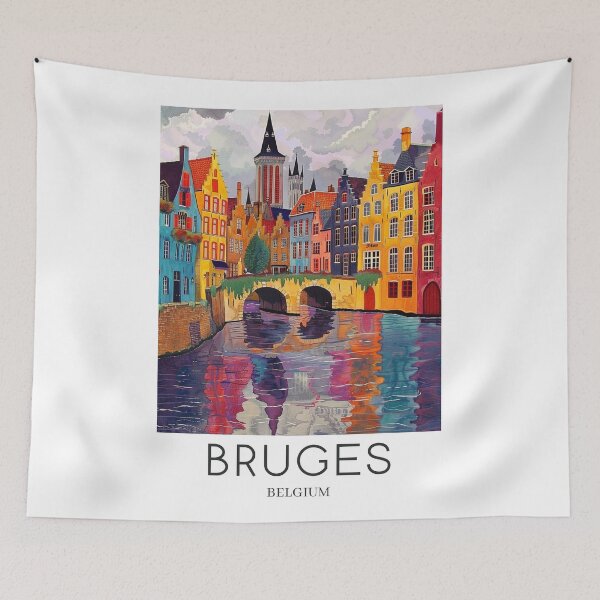 Item preview, A Pop Art Travel Print of Bruges - Belgium  designed and sold by StudioRedKoala.