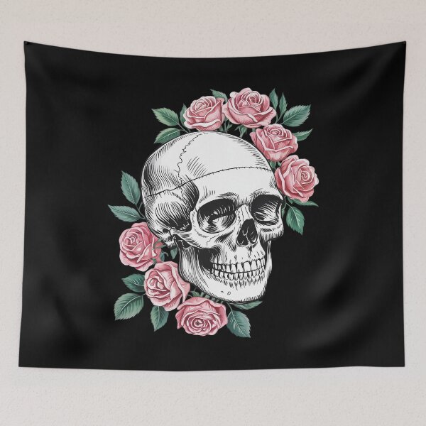Item preview, Floral Sugar Skull Rose Flowers Mycologist Gothic Goth  designed and sold by RuthGAArt.