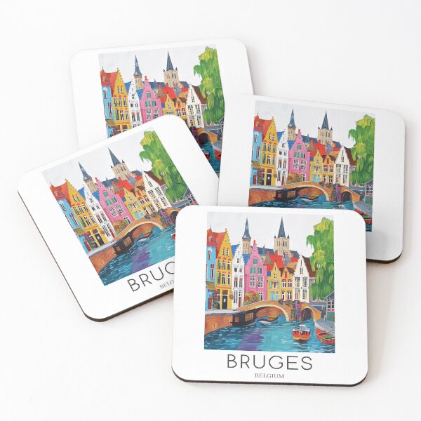 Item preview, A Pop Art Travel Print of Bruges - Belgium  designed and sold by StudioRedKoala.