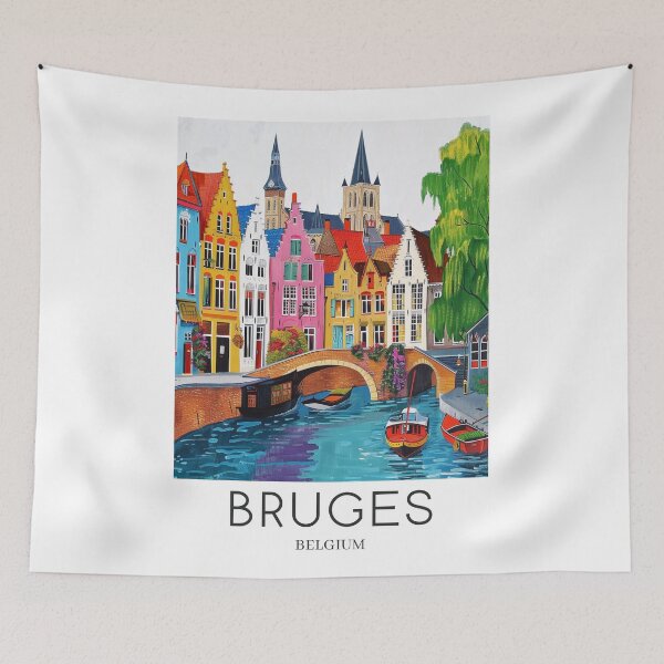 Item preview, A Pop Art Travel Print of Bruges - Belgium  designed and sold by StudioRedKoala.