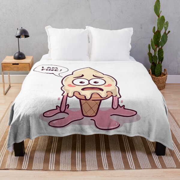 Item preview, Melting Ice Cream Cone Saying "I Am Fine" designed and sold by HeavyFeatherz.