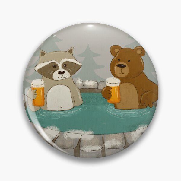 Item preview, Forest Animals having a beer in a jacuzzi in the woods designed and sold by pholiumsigma_design.