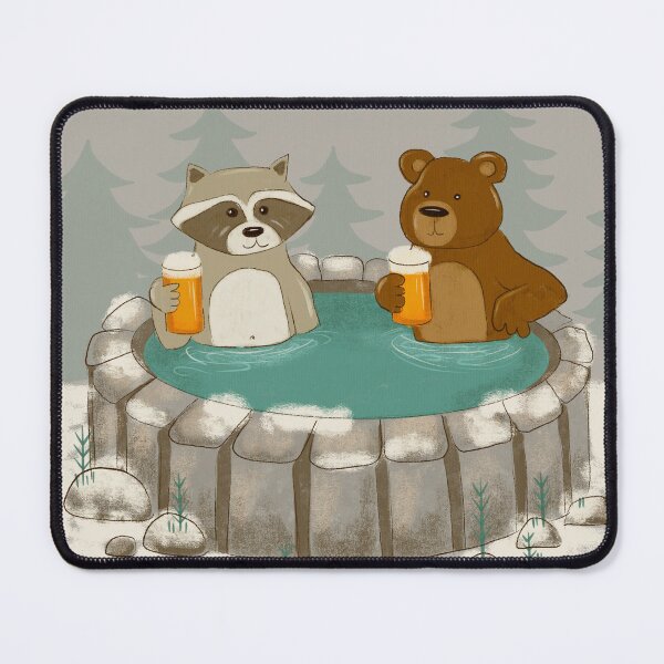 Item preview, Forest Animals having a beer in a jacuzzi in the woods designed and sold by pholiumsigma_design.