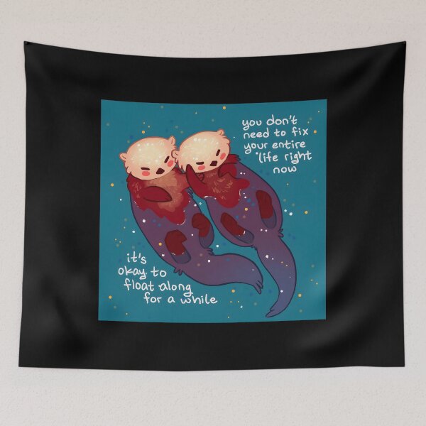 Item preview, It’s Okay To Float Along For A While Otters designed and sold by kcmassiahren.