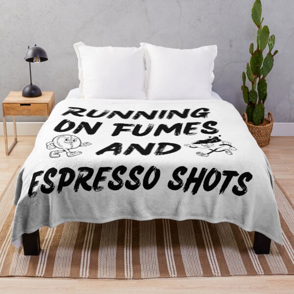 Item preview, Running on Fumes and Espresso Shots | Funny Coffee Lover Work Humor Quote designed and sold by Printsouf.