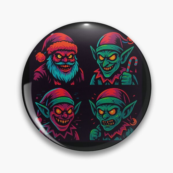 Item preview, Creepy Core Christmas Theme Santa Claus & Elves Holiday Pattern designed and sold by SpokeBender.