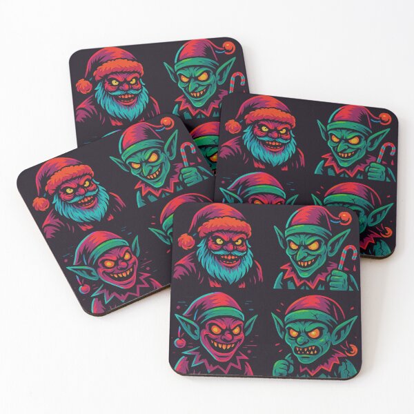 Item preview, Creepy Core Christmas Theme Santa Claus & Elves Holiday Pattern designed and sold by Spank My Yeti.