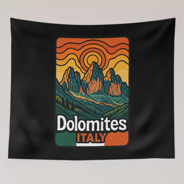 Item preview, Dolomites Mountain Italy Europe Retro Travel designed and sold by TomFrontierArt.