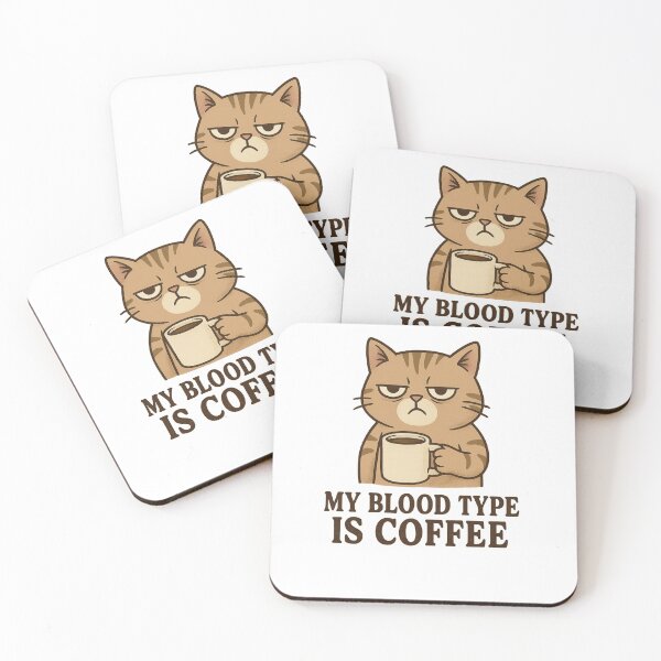 Item preview, Grumpy Coffee Cat – My Blood Type Is Coffee designed and sold by kimkosovo.