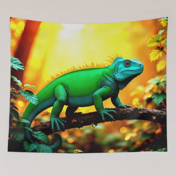 Item preview, Green iguana sunbathing designed and sold by Palatinasart.