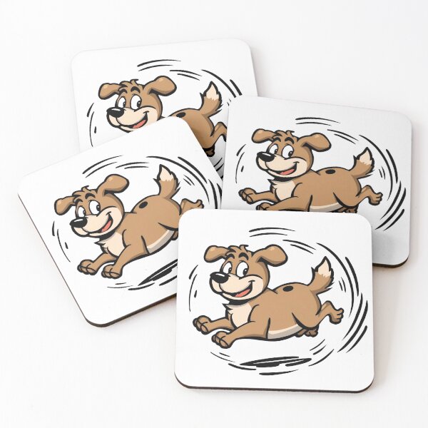 Item preview, Happy Running Cartoon Dog designed and sold by HeavyFeatherz.