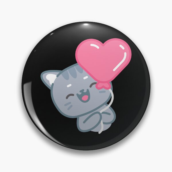 Item preview, Cute Kitty Holding Pink Heart Balloon designed and sold by Vamika2116.
