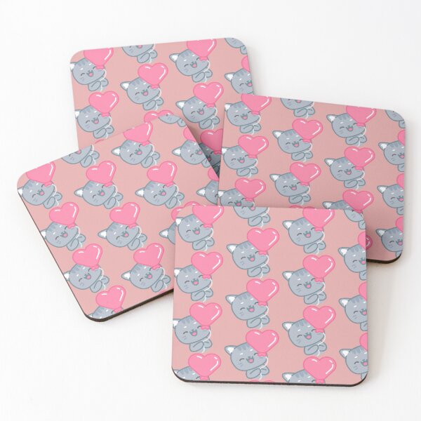 Item preview, Cute Kitty Holding Pink Heart Balloon designed and sold by Vamika2116.