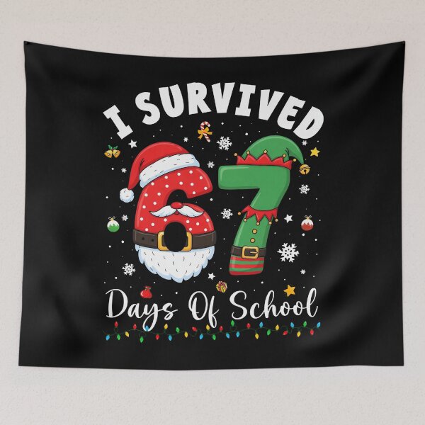 Item preview, I Survived 67 Days Of School Christmas Santa Elf Six Seven designed and sold by BaidenNeta.
