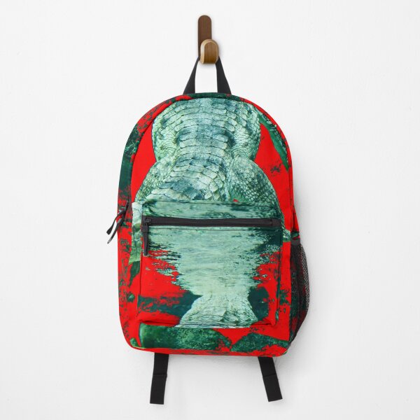 Item preview, Underwater crocodile – Powerful presence in red and green / Swiss Artwork Photography designed and sold by Raphael Wolf.
