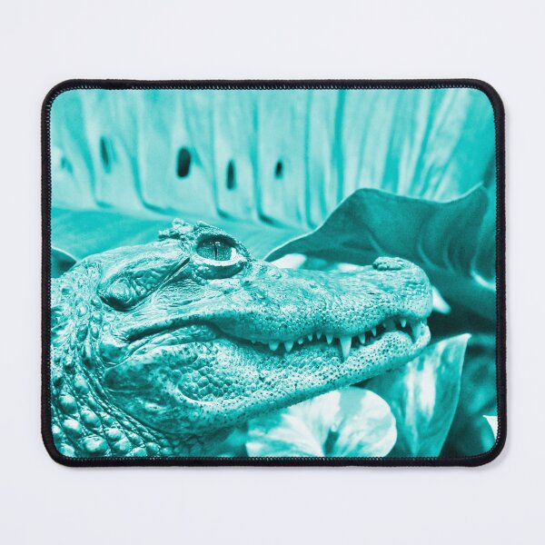 Item preview, Alligator head – Powerful teeth in turquoise / Swiss Artwork Photography designed and sold by Raphael Wolf.