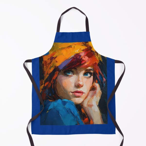 Item preview, Intense Blue-Eyed Woman with Colorful Scarf designed and sold by daila70.