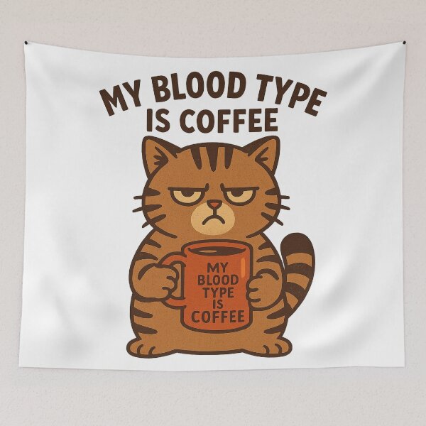 Item preview, Coffee Lover Grumpy Cat – My Blood Type Is Coffee designed and sold by kimkosovo.