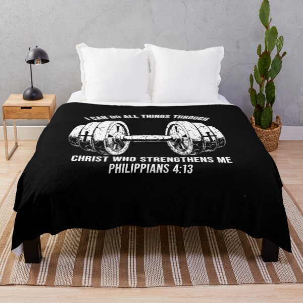Item preview, I Can Do All Things Weightlifter Christian Gym Workout designed and sold by KristyCharleen.