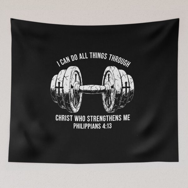 Item preview, I Can Do All Things Weightlifter Christian Gym Workout designed and sold by KristyCharleen.