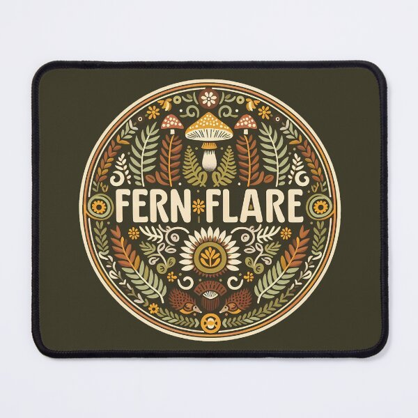 Item preview, Fern Flare and Fungi Bloom – Scandinavian Folk Art by heidiannemorris © designed and sold by FOLK ART FUSION.