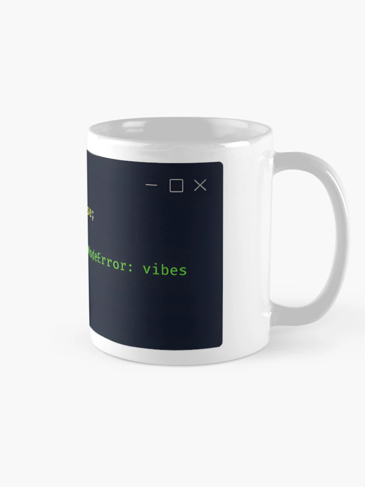 Imagen 3 de 6, Taza de café con la obra JavaScript Holiday Warning – “FestiveModeError”, diseñada y vendida por Tattee.