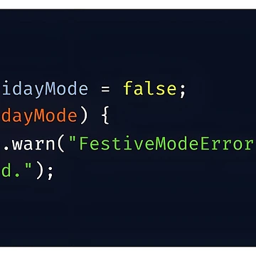 Imagen de la obra JavaScript Holiday Warning – “FestiveModeError” de Tattee