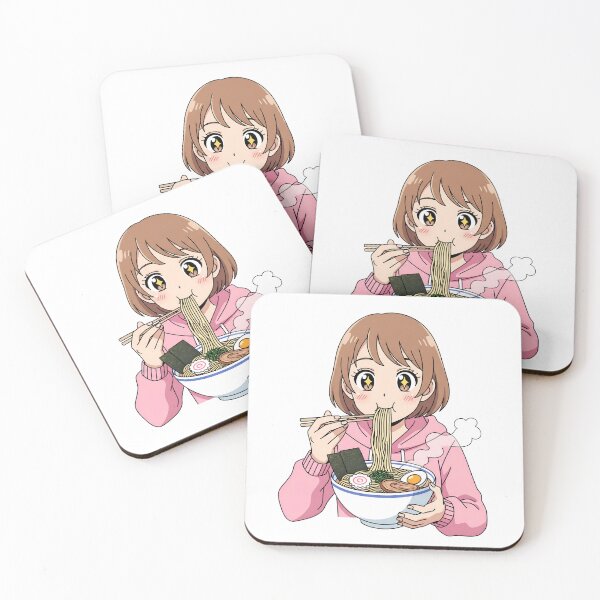 Item preview, Cute Anime Girl Eating Ramen designed and sold by Imaginationbeyond.