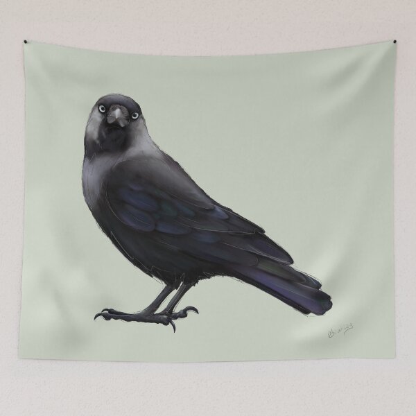 Item preview, Jackdaw, portrait of a beautiful bird designed and sold by Bwiselizzy.