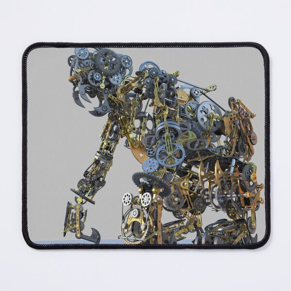 Item preview, Mechanical Monkey | 3D Image: Steampunk Creature, Gears, Golden Metal, and Complex Mechanisms designed and sold by Keltoi-art.