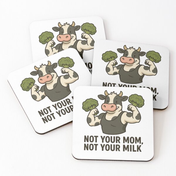 Item preview, Vegan Cow Lifting Broccoli Weights – Not Your Mom Not Your Milk designed and sold by Greek and Vegan.
