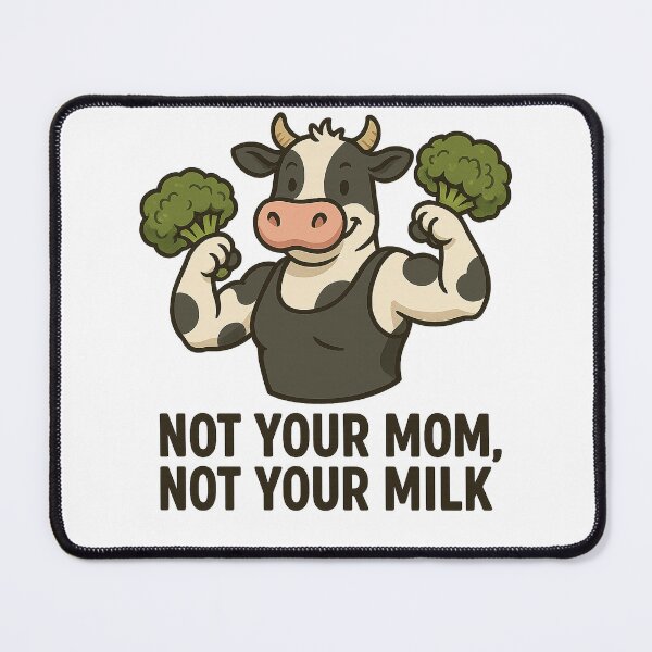 Item preview, Vegan Cow Lifting Broccoli Weights – Not Your Mom Not Your Milk designed and sold by Greek and Vegan.
